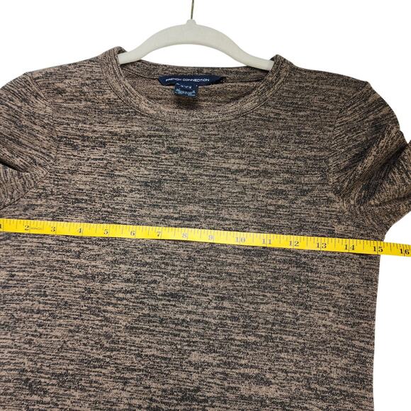 French Connection Womens Midi Sweater Dress Size 6 Brown Space Dye Side Slit - Picture 10 of 11